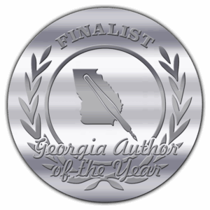 Silver seal reads Finalist-Georgia Author of the Year