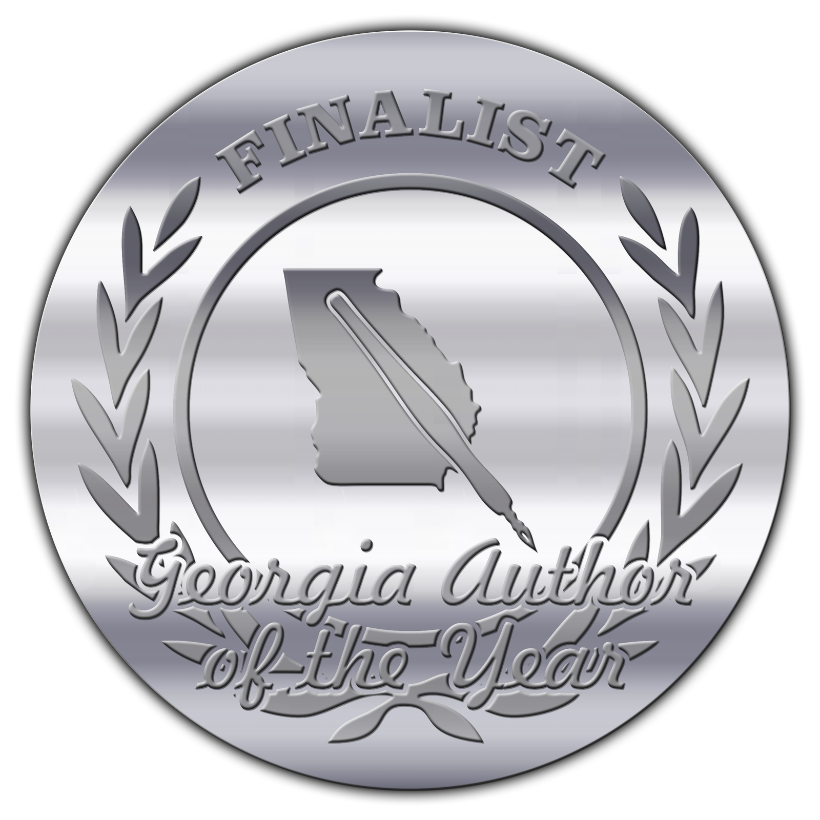 Silver seal reads Finalist-Georgia Author of the Year